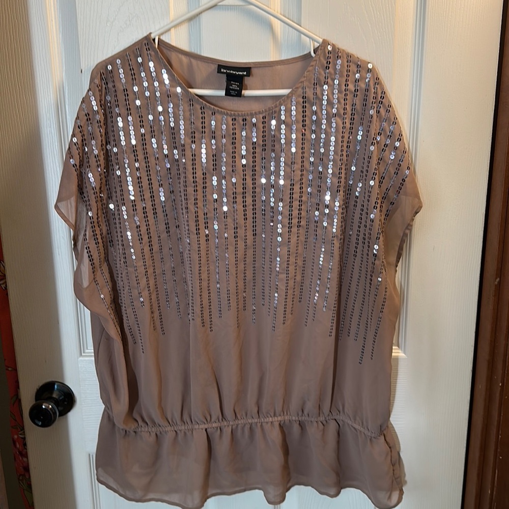 Beige sequined blouse